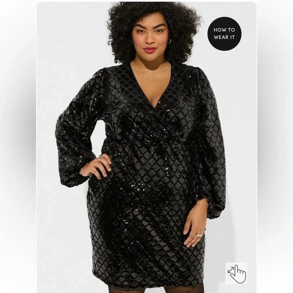 Torrid Black Sequin Dress - Size 18 Torrid Black Sequin Dress - Size 18